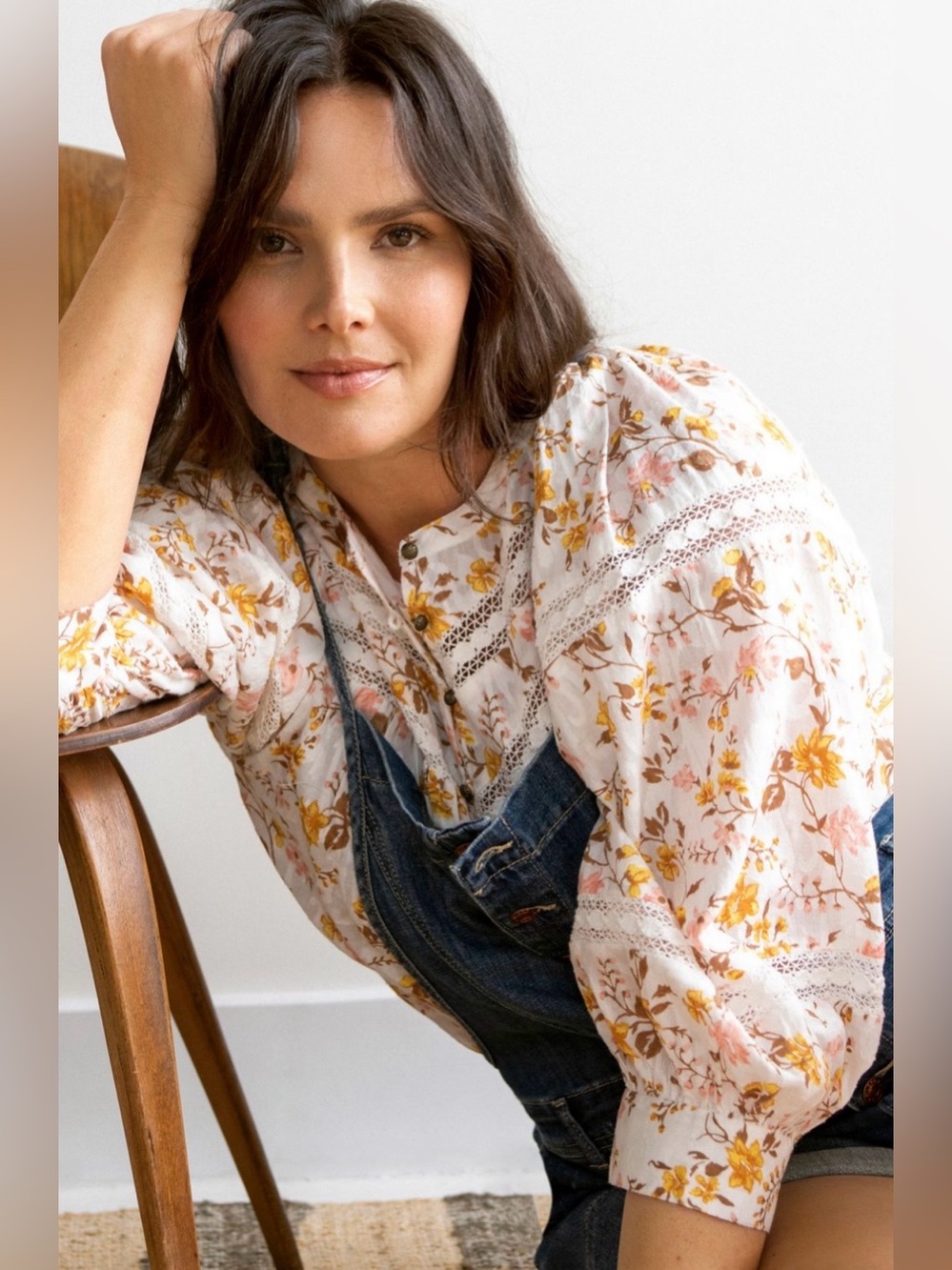 Anthropologie Harmony Floral Lace Peasant Blouse